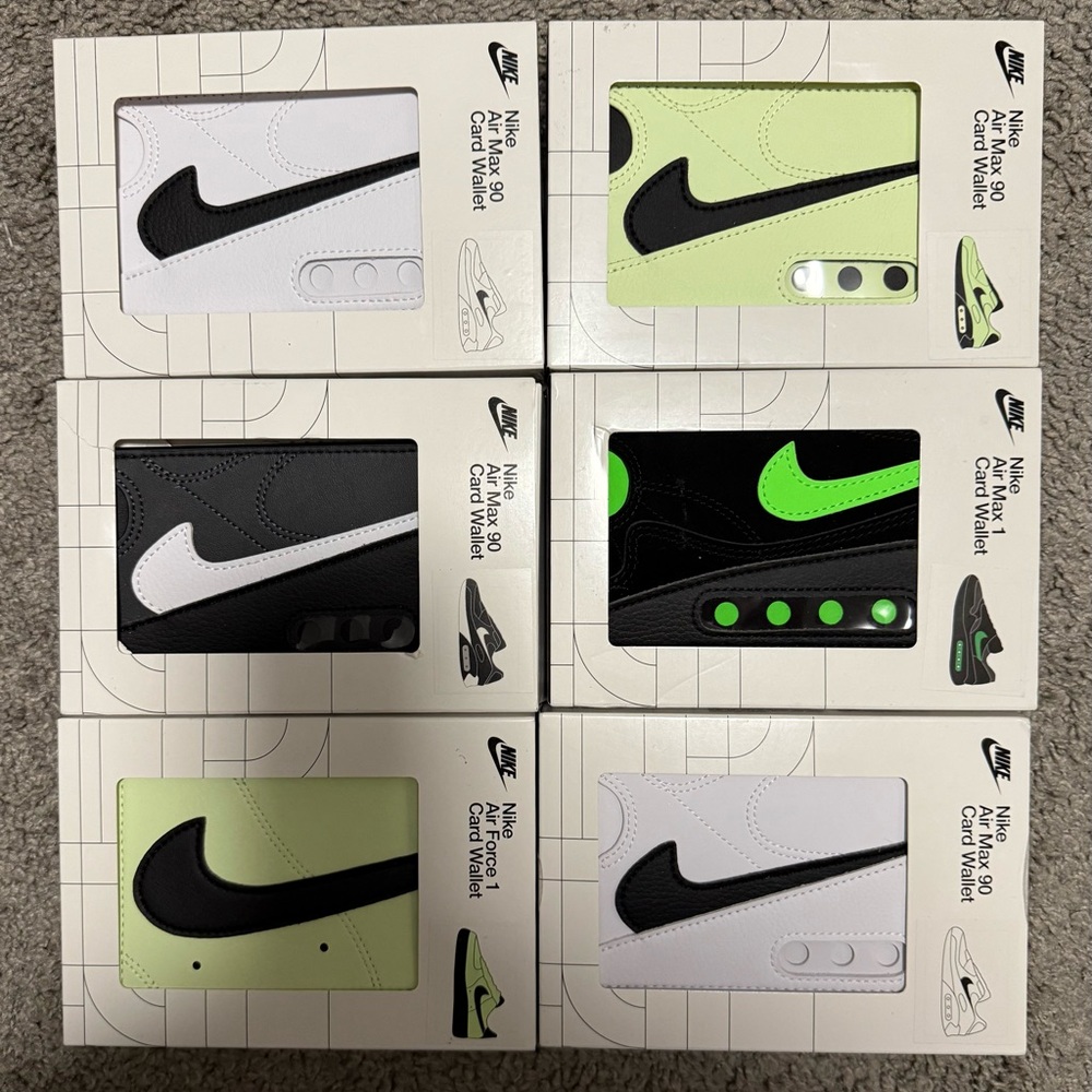 Nike Air Max 90 Card Wallet - Black, White, and Green